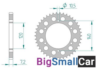 Звезда ведомая AFAM 17605-43 аллюминий (JTR498.43) - купить Верхнеяиково