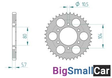 Звезда ведомая AFAM 17610-40 аллюминий (JTR1489.40) - купить Верхнеяиково