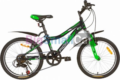 Горные велосипеды PIONEER RANGER 20/11 black-green-silver - купить Верхнеяиково